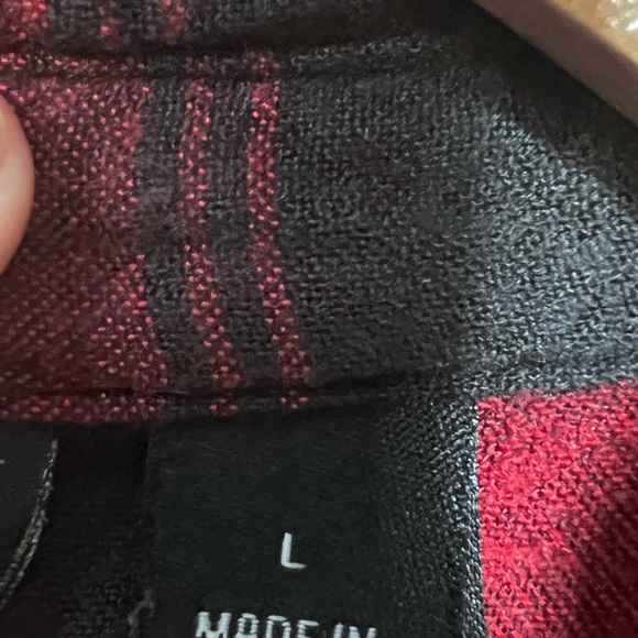 Red and Black Plaid Button-Up Shirt - Picture 3 of 9